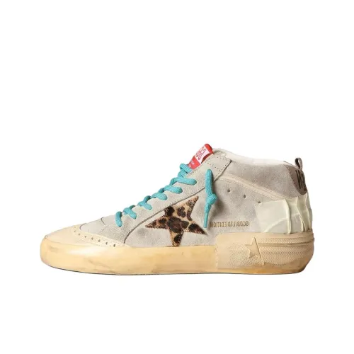 Golden Goose Mid Star MID Топ Кроссовки для скейтбординга Женские Серый Эффект Потертости