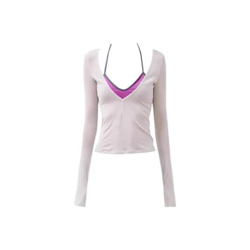 XIAOJUCHUANLI Экрю Женские T-рубашки