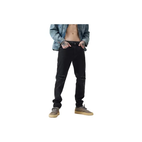 NITENG Мужские черные джинсы