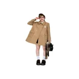 Camel-colored Coat + Carbon Gray Cardigan + Skirt (Waist Adjustable)  
Верблюжий цвет пальто + угольно-серый кардиган + юбка (регулируемая талия)