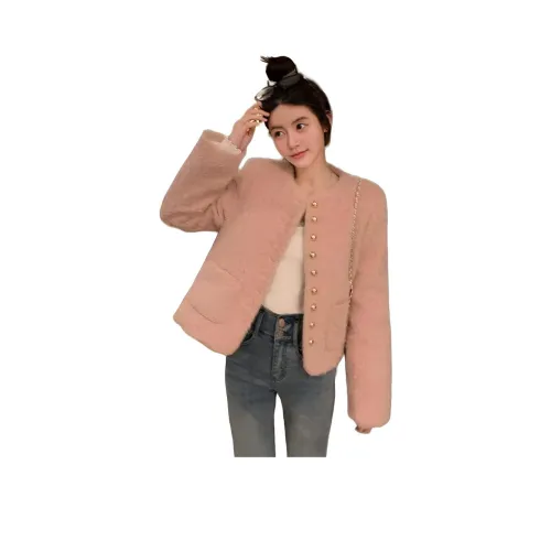 ЮЙЧЖАОЛИНЬ Розовый Женский Короткий Пальто