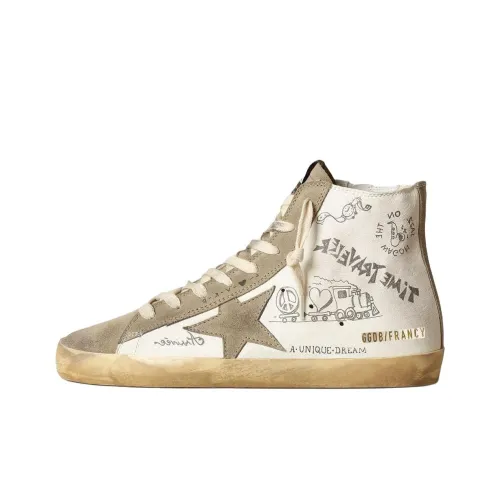 Golden Goose Francy High Топ Кроссовки для скейтбординга Женские Белые Потертые