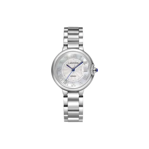 LANZOOM Кварцевый механизм ремешок из нержавеющей стали женские часы белый циферблат