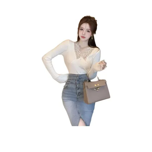 ZVJH Белый Женский Трикотаж