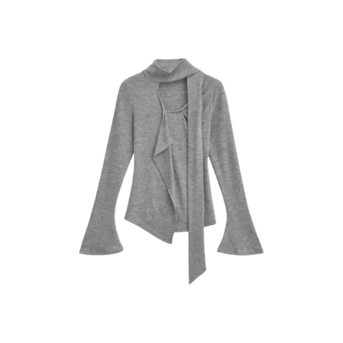 Wang Leshi Серые Женские T-рубашки