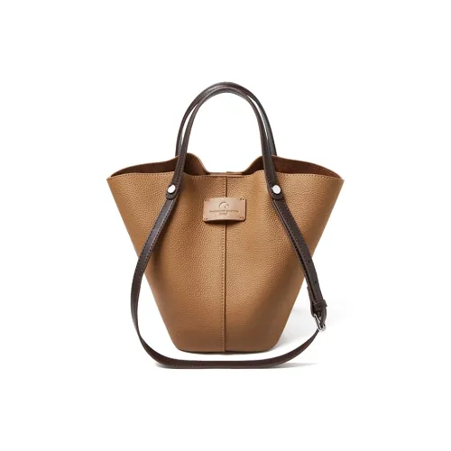 Narandu Сумка-ведро из натуральной коровьей кожи с синтетической кожей стандартная женская цвет сольный хаки