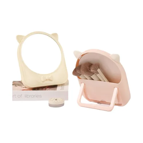 ECOHOME Self Created Счастливый кот Милый Вращающийся Настольный Хранение Коробка Стол Дом Маленький MAKE UP Зеркала Вертикальное Зеркальце