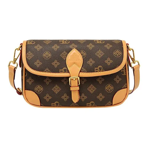 OUBOTE Сумка через плечо из коровьей кожи женская кофейного цвета