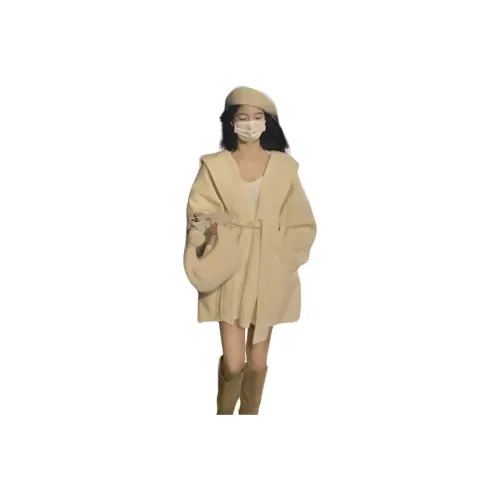 AHRTB Экрю Женское Короткое Пальто