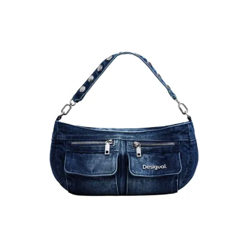 Desigual Сумка с бахо-сумкой Сумка через плечо Маленькая женская Средний темно-синий деним