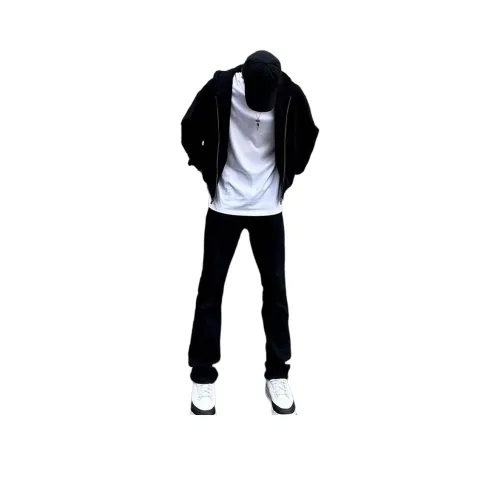 PANDA ADEVIL Черные флисовые унисекс джинсы