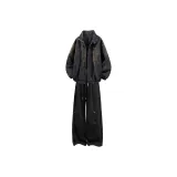 Чёрное пальто + чёрные штаны