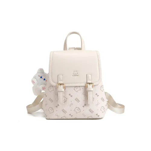 DIFFERENT FACES ПУ (полиуретан) Рюкзак Стандартный Женский Абрикос Белый