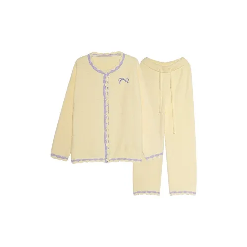 XIAFENYAN Теплый Goose Yellow Women's Pajama Sets