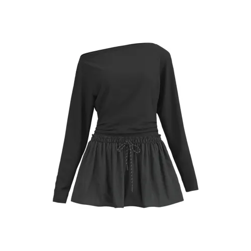 URBAN REVIVO Длинное платье с длинными рукавами женское