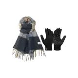 Двухкомпонентный комплект - Синий шарф + термические перчатки