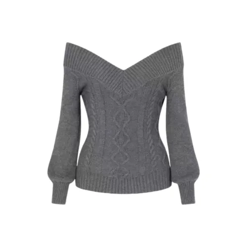 Wang Leshi Серый Женский Трикотаж