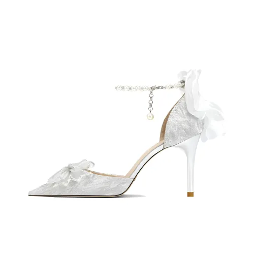 BEBE Подарочный набор коробка Низкий каблук Высокий каблук 8,5 см Женские Серебряный