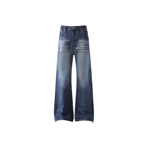 BIXING Blue Unisex Jeans BIXING Синий Унисекс Джинсы