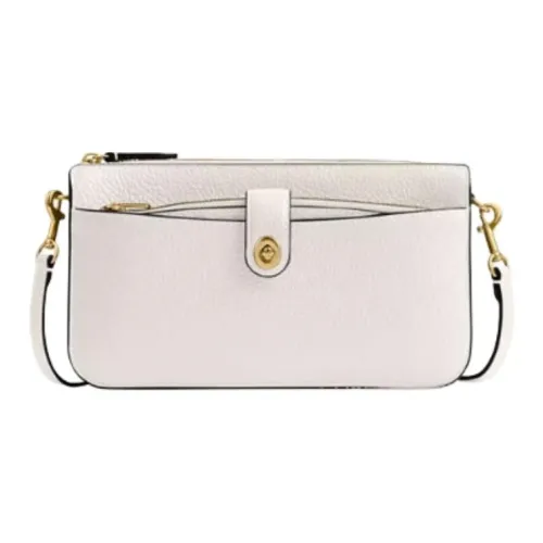 COACH Полированная кожа сумка через плечо маленькая женская розовая и белая