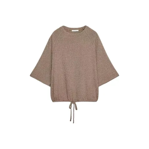 ZARA Коричневый Телесный Женские T-рубашки