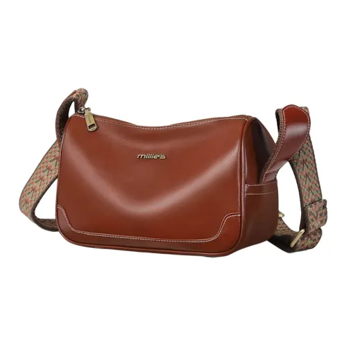 MILLIE'S Сумки через плечо из коровьей кожи Женские Карамель Кофе