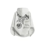 Утолщенный с флисовой подкладкой, бело-серый вереск