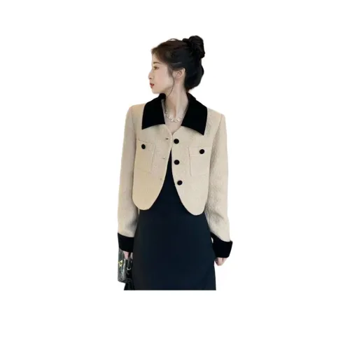 AHRTB Шампанское Женское Короткое Пальто