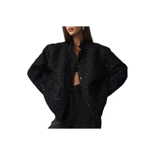 ЮЙЧЖАОЛИНЬ Черное Женское Короткое Пальто