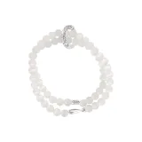 Двухслойный браслет с бусинами и застежкой в виде карпа кои, белый (одиночный)