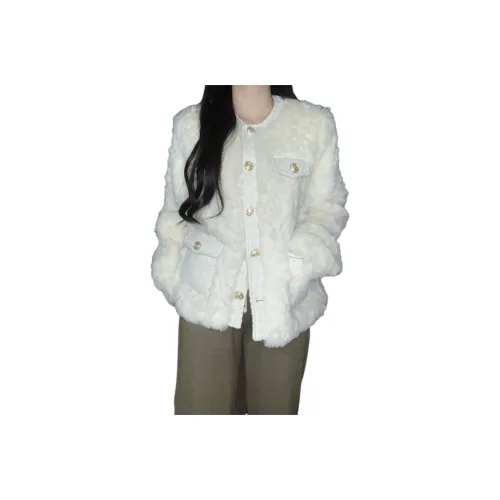 AHRTB Экрю Женское Короткое Пальто