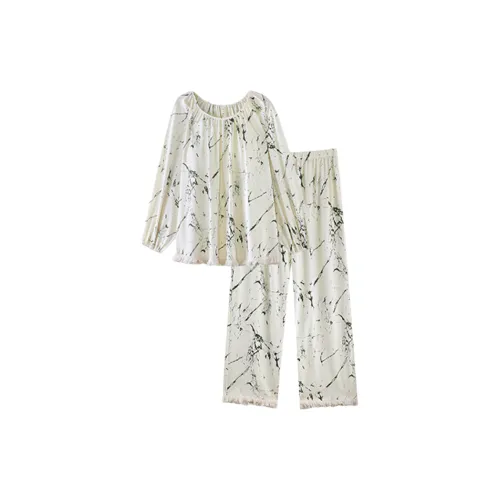 FAVMARTHA Груша Белый Комплект Пижамы для Женщин