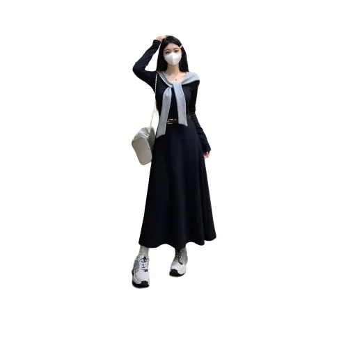 GULIANFEI Длинное платье с длинными рукавами женское