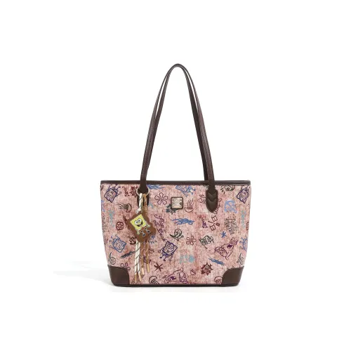 SPONGEBOB SQUAREPANTS ПУ (полиуретан) Сумка через плечо Большая Женская Кофейная