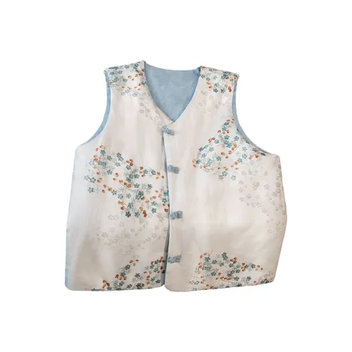 SIBAISHE Экрю Синий Женские Жилеты
