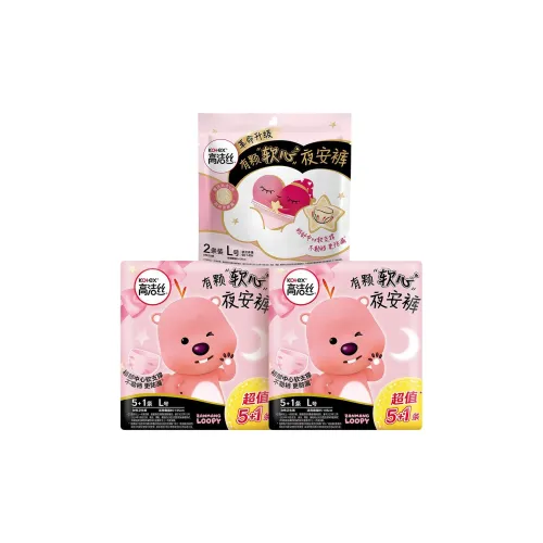 Котекс x LOOPY Персик MISS Soft Heart Комплекты одежды Nighttime Comfort Шорты Мягкий Кислотный