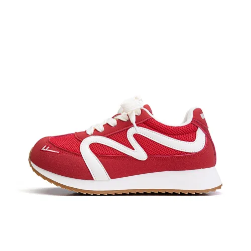 Warrior Амортизация Устойчивость к истиранию Легкий Противоскользящий Низкий Топ Повседневная обувь Женская Красный Белый