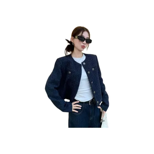 VINMUK Темно-синий женский короткий пальто