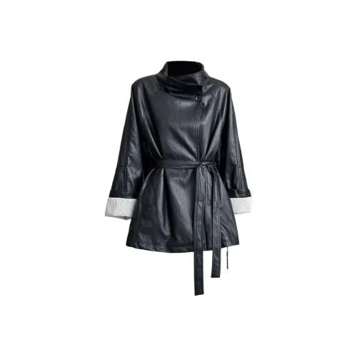 ONE PASS STUDIO Кожа Куртка Женская