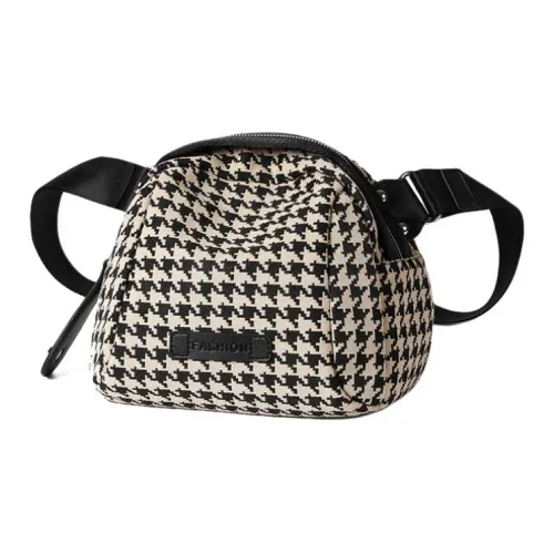 PT'SON Холст Сумка через плечо Стандартная Женская Черная Гусиная лапка