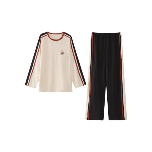 FAVMARTHA Бежевый Абрикос Мужской Пижамный Комплект