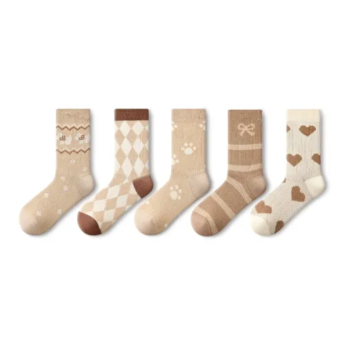 PRIMEET Винтажный узор 5 пар женские носки MID до икры