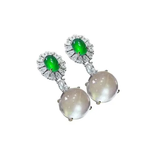 Серьги из нефрита с цветной глазурью CARAT'S DIARY Женские