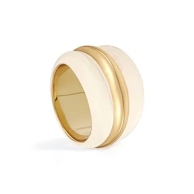Retro Chic Brass Gold Plated Эмаль Craft Ring Women's