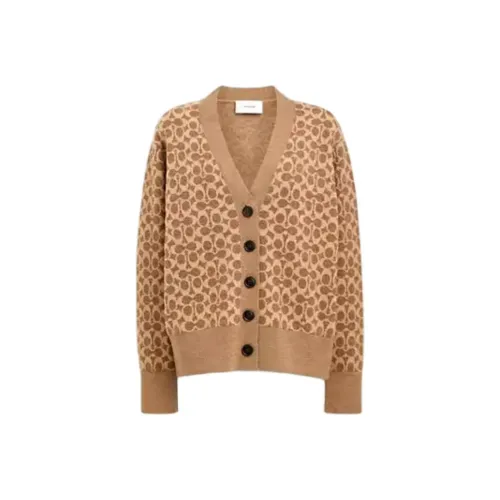 COACH Коричневый Желтый Женские Свитера