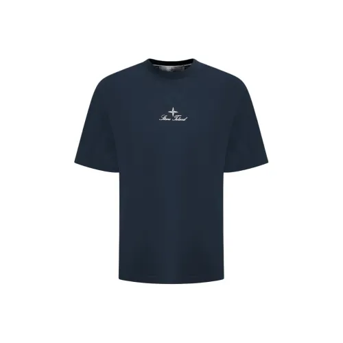 STONE ISLAND Синие Мужские T-рубашки