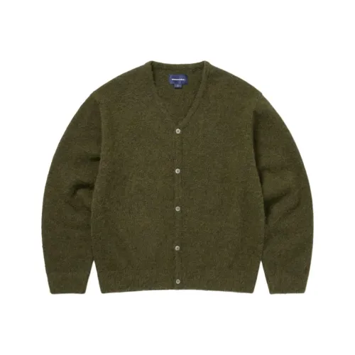 Thisisneverthat FW25 Hairy KNIT Кардиган Оливково-зеленый Трикотаж Унисекс