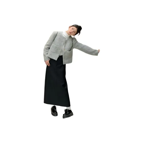 ЮЙЧЖАОЛИНЬ Серый Женский Короткий Пальто