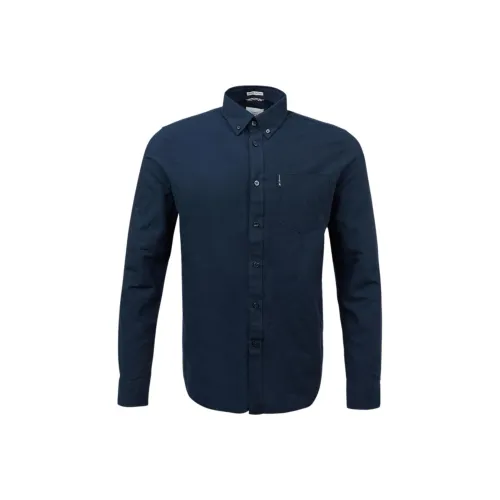 BEN SHERMAN Морской Синий Мужская Рубашка