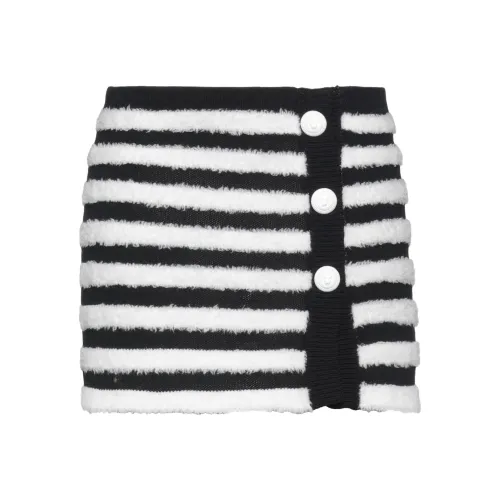 BALMAIN Повседневные короткие юбки Женские Черный Белый